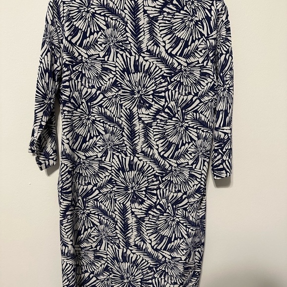 Garnet Hill Silk Navy White Tunic Sheath A Line Shift Dress size 2 - Picture 4 of 8